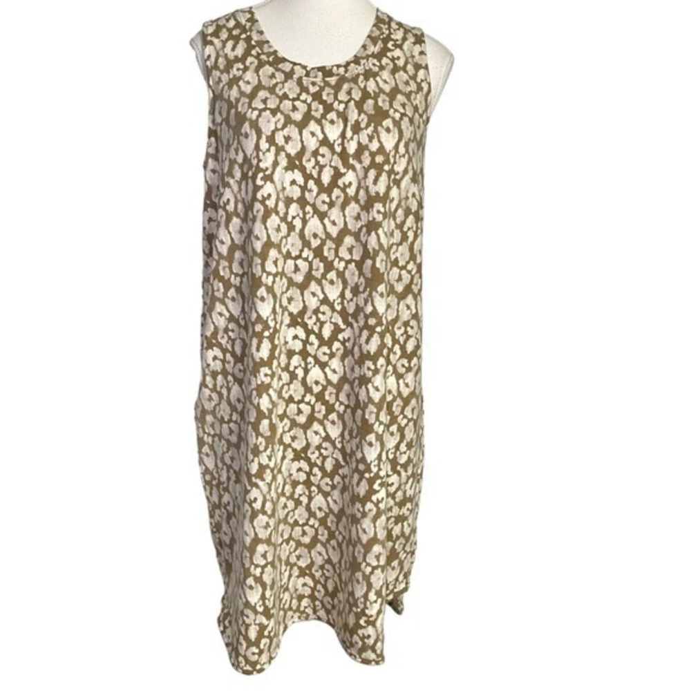 Wonderly Neutral Leopard Print Sleeveless Midi Dress